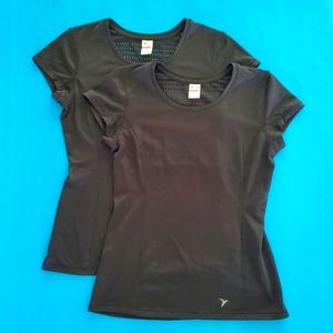 2 Black Old Navy Active Go-Dry Tees | Women Sz XS
